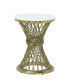 Fallon End Table, Engineering Stone & Gold Finish