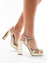 Фото #7 товара River Island cross strap platfrom in gold