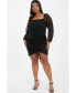 Women's Plus Size Mesh Bardot Bodycon Dress