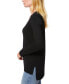 Фото #3 товара Women's Ribbed Seamed Long-Sleeve High-Low-Hem V-Neck Sweater