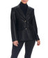 ფოტო #1 პროდუქტის Women's Faux Leather Single-Breasted Blazer Jacket with Corset Back