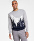 Men's Merino Knit Mountain Long Sleeve Crewneck Sweater, Created for Macy's