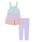 Baby Girls 2 Piece Tiered Gingham Tunic Top and Capri Leggings Set