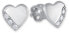 Фото #1 товара White gold earrings Hearts with crystals 239 001 01071 07