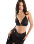 Фото #1 товара Kaiia diamante padlock bralette top co-ord in black