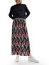 Pieces plisse maxi skirt in multi graphic print MULTI GRAPHIC, 2XL - фото #1