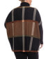 ფოტო #2 პროდუქტის Plus Sized Long Sleeve Turtleneck Poncho Sweater