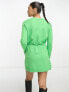 River Island mid length belted cardigan in green