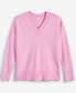 Фото #5 товара Women's V-Neck Dropped-Shoulder Sweater, Created for Macy's