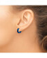 ფოტო #3 პროდუქტის Stainless Steel Polished Blue plated Hinged Hoop Earrings