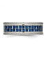 Фото #3 товара Stainless Steel Blue Fiber Inlay Textured Edge 8mm Band Ring