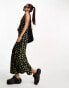 Фото #2 товара Motel buttercup print maxi cami dress in black