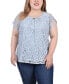 ფოტო #1 პროდუქტის Plus Size Lace Petal Sleeve Top