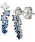 ფოტო #4 პროდუქტის Denim Ombré (5/8 ct. t.w.) & White Sapphire (1/5 ct. t.w.) Stud Earrings in 14k White Gold