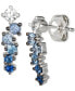 Фото #4 товара Denim Ombré (5/8 ct. t.w.) & White Sapphire (1/5 ct. t.w.) Stud Earrings in 14k White Gold