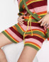 Фото #4 товара Reclaimed Vintage inspired unisex stripe crochet short co ord