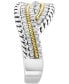 EFFY® Diamond Swirl Crossover Ring (1/5 ct. t.w.) in Sterling Silver & 18k Gold-Plate