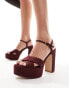 Mango strappy detail chunky platform in burgundy Бордовый, 40 - фото #1