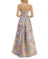 Women's Metallic Floral-Jacquard Gown