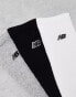 New Balance embroidered logo crew socks 3 pack in multi