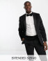 ASOS DESIGN skinny tuxedo suit jacket in velvet in black Черный, Chest 38 Short - фото #1