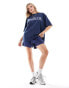 ASOS DESIGN oversized t-shirt with spray effect california graphic in navy