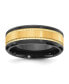 Фото #1 товара Black Zirconium Brushed Yellow IP-plated Center Band Ring