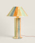 Ceramic table lamp with multicoloured stripes