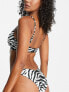 Фото #3 товара ASOS DESIGN mix and match v front high leg hipster bikini bottom in zebra print
