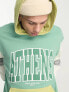 Фото #2 товара ASOS DESIGN oversized colour block hoodie with city print in green