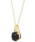 Onyx & Diamond Accent 18" Pendant Necklace in 14k Gold
