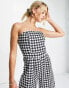 Extro & Vert bandeau wide leg jumpsuit in houndstooth check