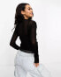 Фото #8 товара ASOS DESIGN sheer knitted asymmetric top in metallic yarn in black