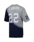 Фото #2 товара Men's Emmitt Smith Navy, Gray Dallas Cowboys Retired Player Name and Number Diagonal Tie-Dye V-Neck T-shirt