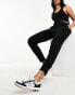 ONLY slim fit cropped trousers in black