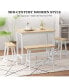Фото #6 товара 4-Person Wood Dining Set with Bench & Stools