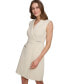 Фото #3 товара Women's Notched Collar Hardware Trim Sleeveless Sheath Dress