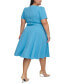 ფოტო #5 პროდუქტის Plus Size Short-Sleeve Midi Dress