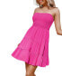 Фото #1 товара Women's Pink Smocked Bodice Mini Tube Beach Dress