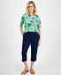 Фото #1 товара Petite Pull On Comfort Capri Pants, Created for Macy's