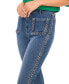 Фото #4 товара Women's Braided Patch Pocket Skinny Jeans