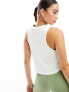 Nike Training One Dri-Fit slim crop tank top in white