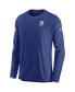 Men's Royal New York Giants Sideline Lockup Performance Long Sleeve T-shirt