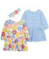 ფოტო #1 პროდუქტის Baby Girls 3-Pc. Multi Floral Knit Dress Set with Headband