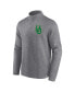 Men's Heather Gray Distressed Oregon Ducks Vintage-Like Fleece Quarter-Zip Jacket