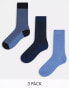 Фото #1 товара River Island 3 pack socks in blue