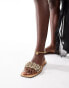 Фото #2 товара Bershka woven flat sandals in gold