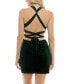 Фото #2 товара Juniors' Velvet Halter-Neck Bodycon Dress