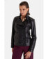 ფოტო #7 პროდუქტის Women's Leather Jacket, Cracked Aging, Black