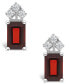 Фото #5 товара Серьги Macy's Garnet and Diamond Stud